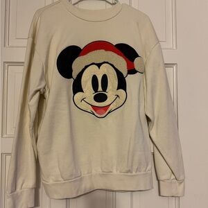 Disney Women's White Mickey Mouse Holiday Sweater